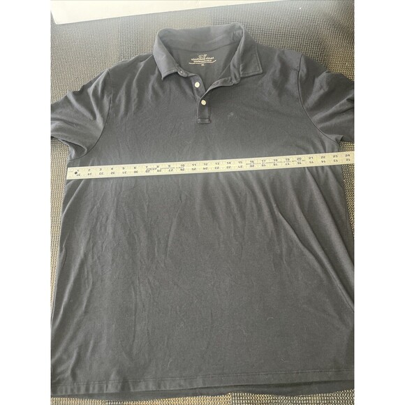 Vineyard Vines Edgartown Polo Shirt XL Black Solid Pima - Picture 5 of 6